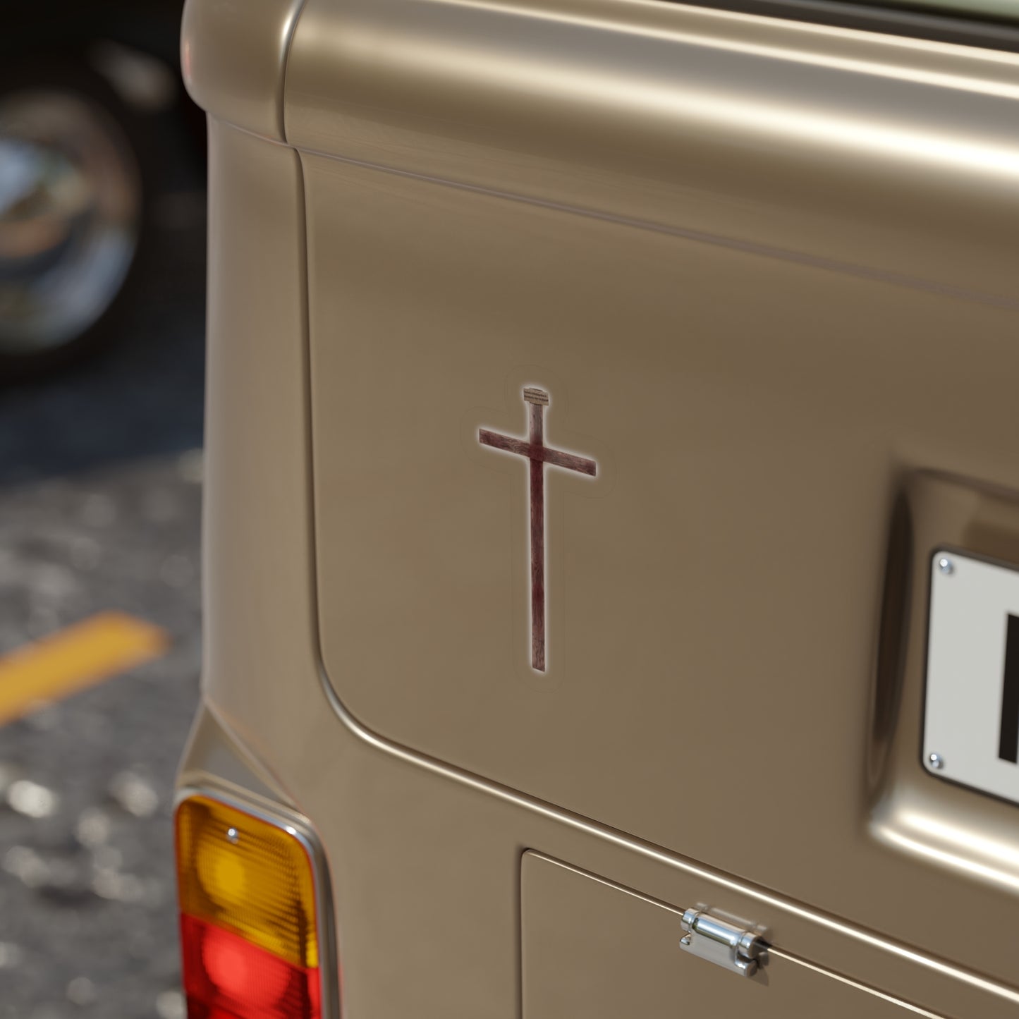 Bloody Wooden Cross Outdoor Sticker