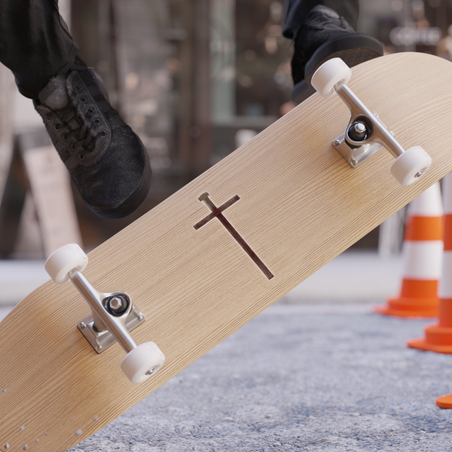 Bloody Wooden Cross Outdoor Sticker
