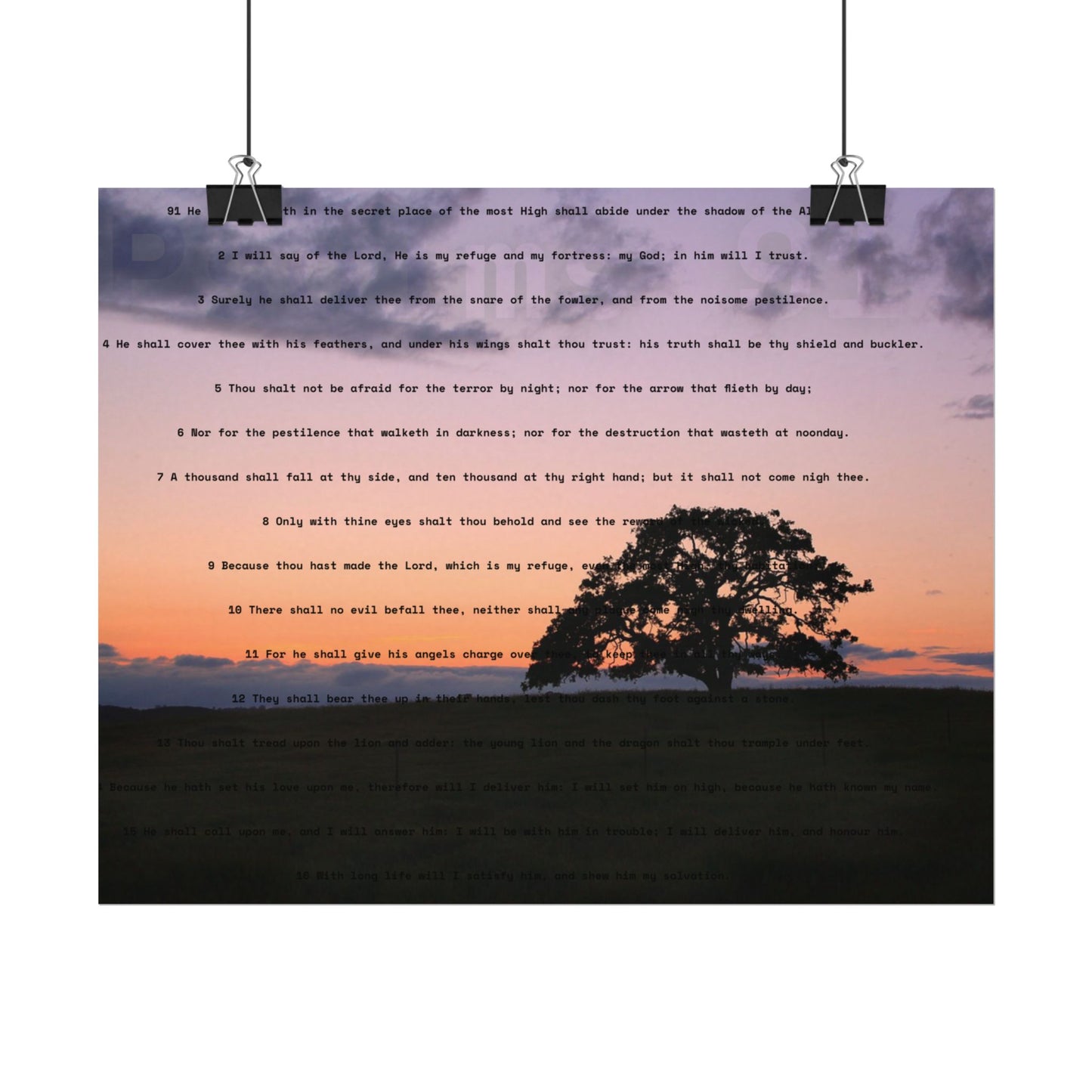 Psalms 91 [Textured Watercolor Matte Poster]