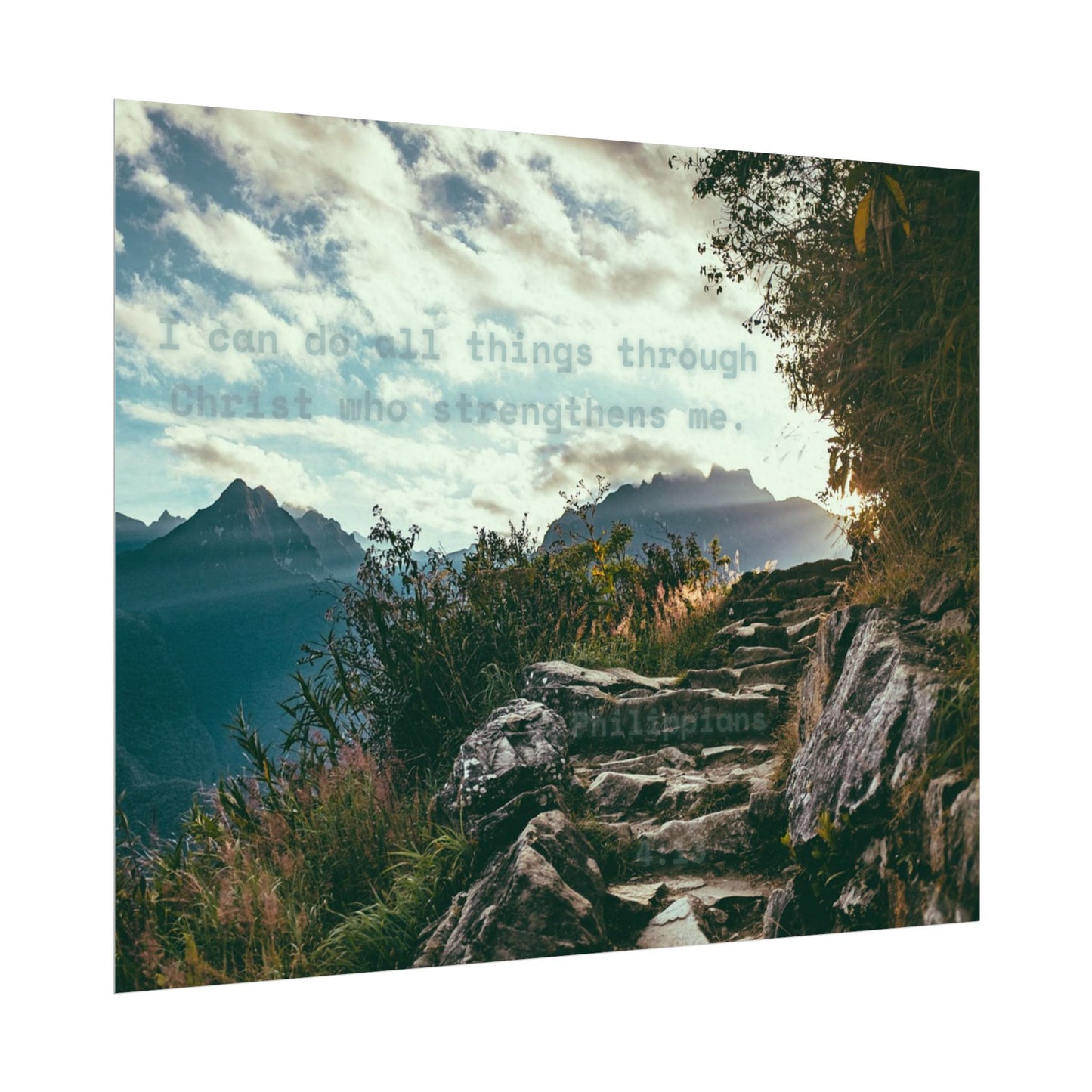 Philippians 4:13 [Textured Watercolor Matte Poster]