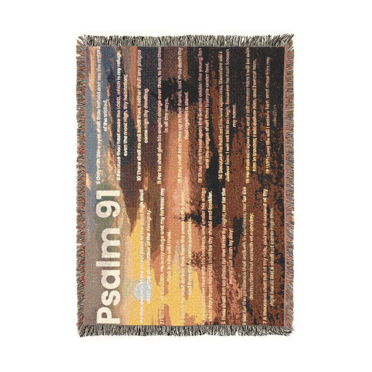 Psalm 91 Woven Cotton Blanket