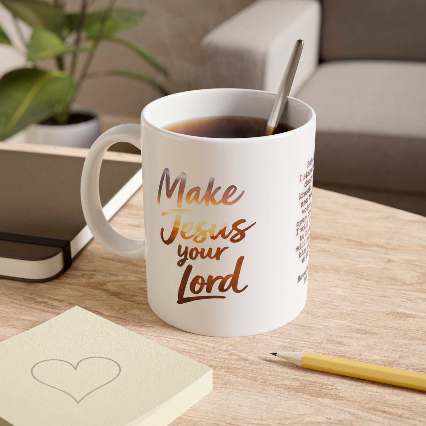 Revelation 3:20 Make Jesus Your Lord Ceramic Mug
