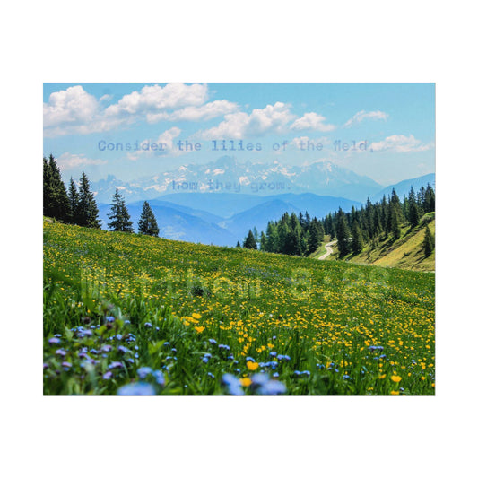 Matthew 6:28 [Textured Watercolor Matte Poster]